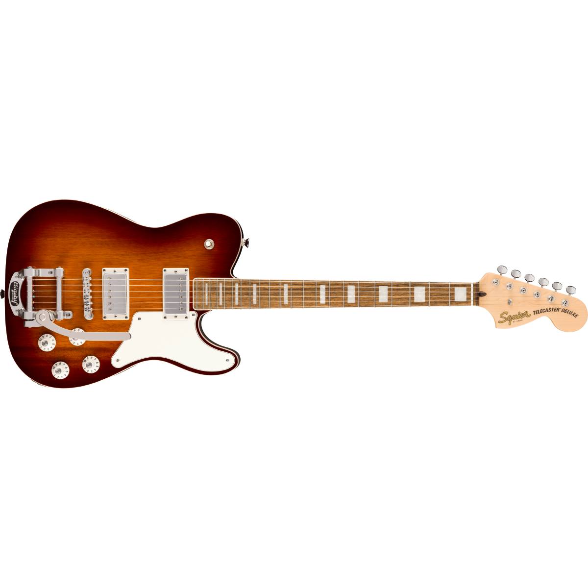 Fender Squier Paranormal Troublemaker Telecaster Deluxe Bigsby Electric Guitar Honey Sunburst w/ Parchment Pickguard - 0377065542