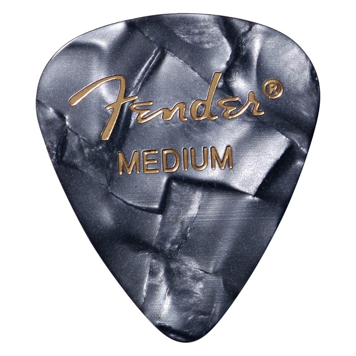 Fender Premium Celluloid Guitar Picks 351 Shape Medium Black Moto (12-Pack) - 1980351843