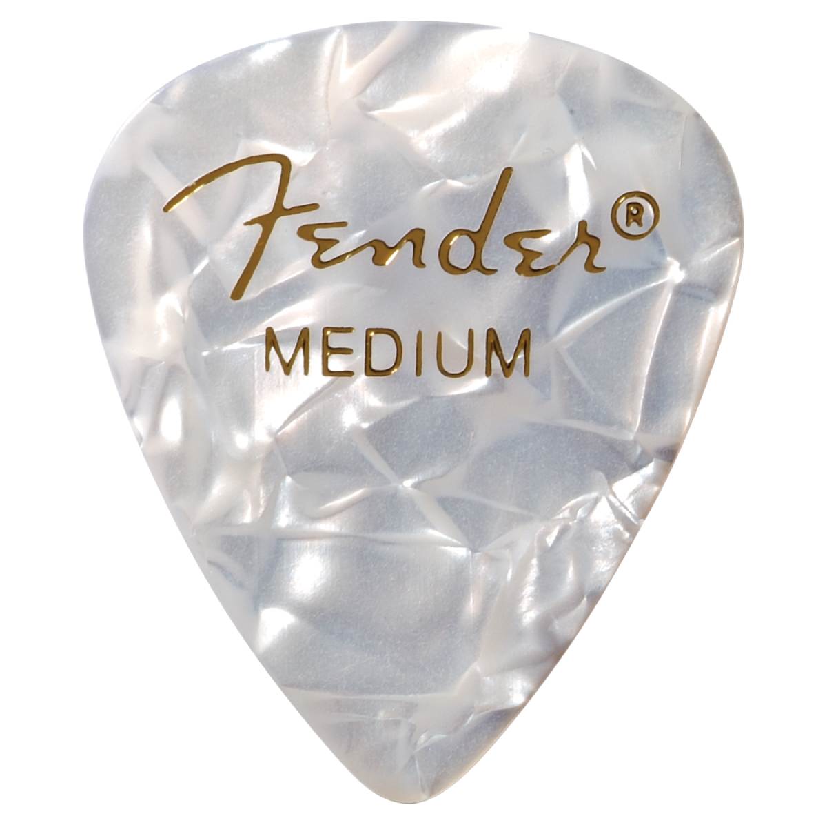 Fender Premium Celluloid Guitar Picks 351 Shape Medium White Moto (12-Pack) - 1980351805