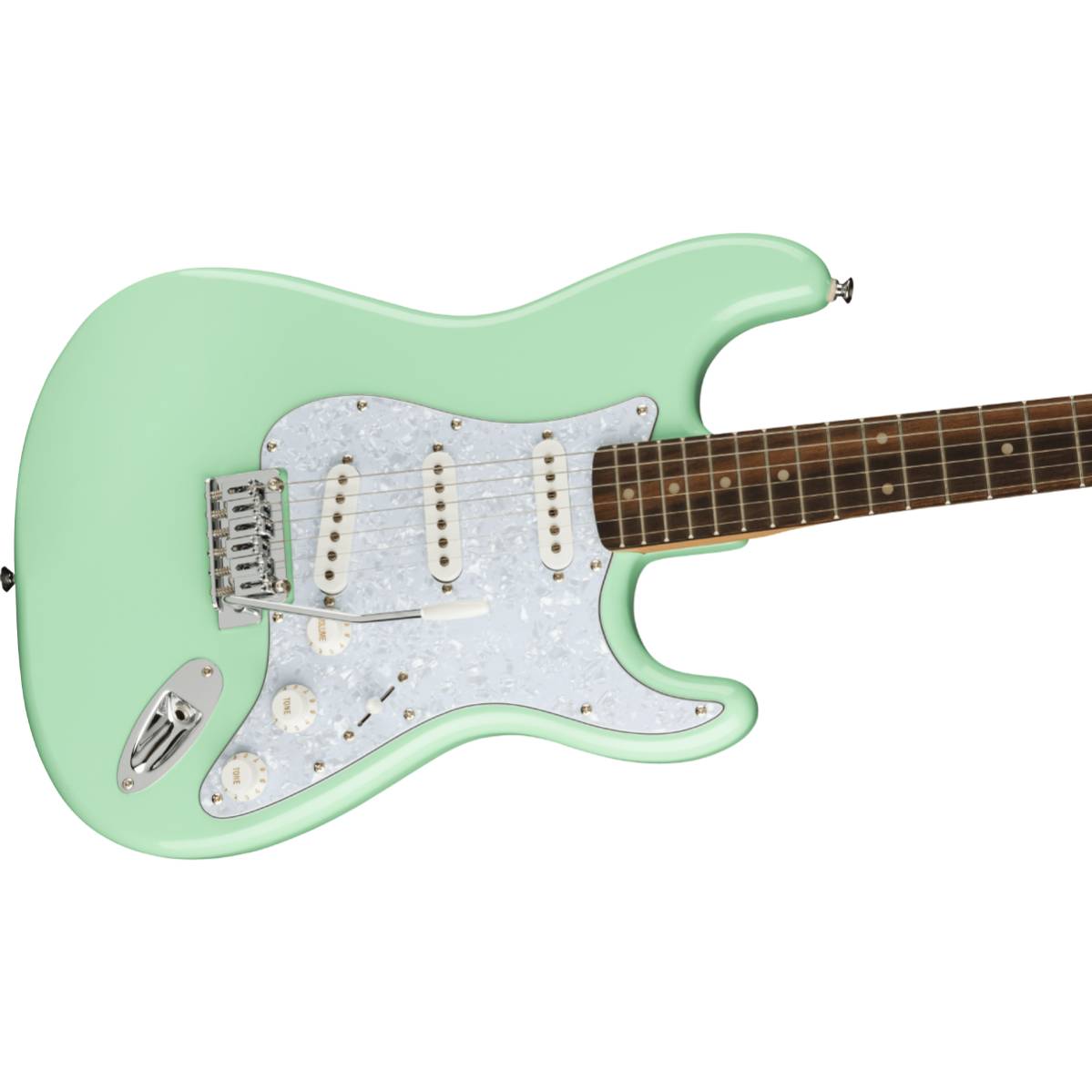 Fender Squier FSR Affinity Series Stratocaster Electric Guitar Surf Green w/ White Pearloid Pickguard - 0378004557