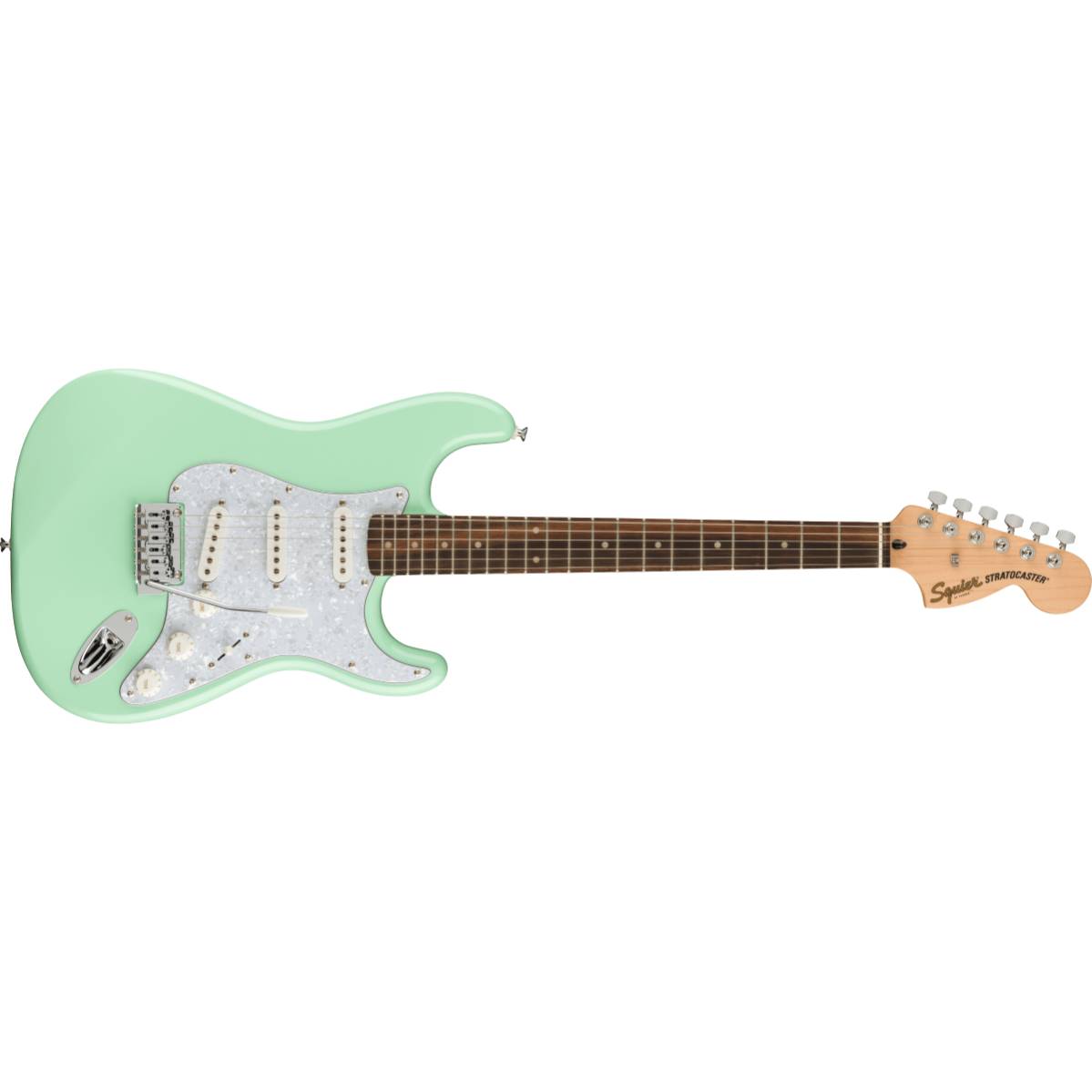 Fender Squier FSR Affinity Series Stratocaster Electric Guitar Surf Green w/ White Pearloid Pickguard - 0378004557
