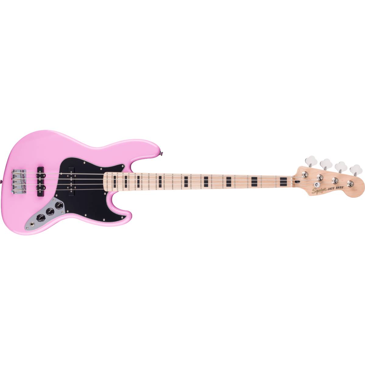 Fender Squier FSR Affinity Series Active Jazz Bass Guitar Flash Pink w/ Black Pickguard - 0378703555