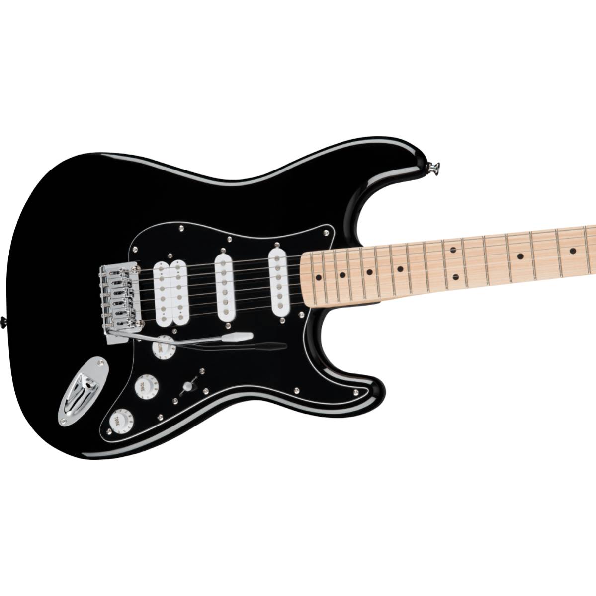 Fender Squier FSR Affinity Series Stratocaster HSS Electric Guitar Black w/ Black Pickguard - 0378103906