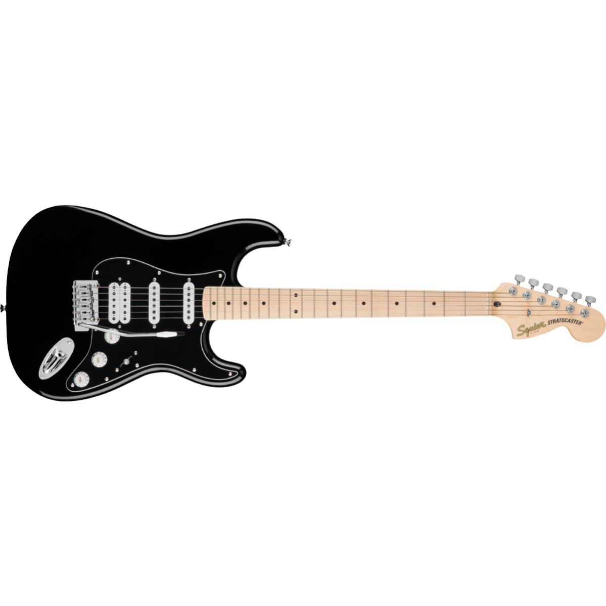 Fender Squier FSR Affinity Series Stratocaster HSS Electric Guitar Black w/ Black Pickguard - 0378103906