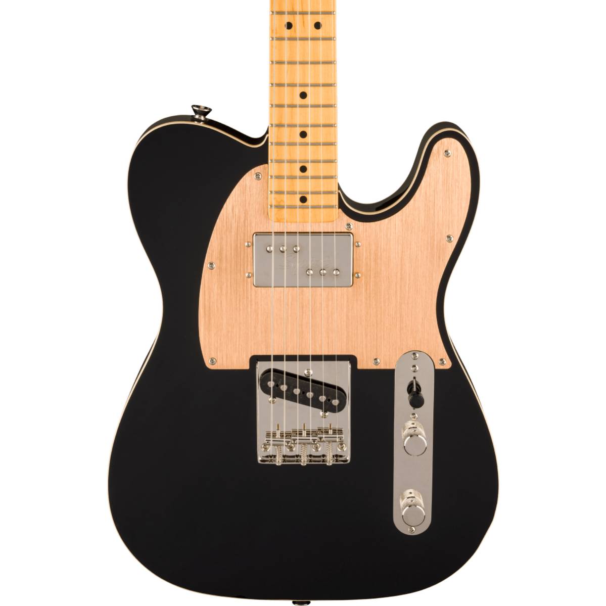 Fender Squier FSR Classic Vibe 60s Custom Telecaster SH Wide Range Electric Guitar Black w/ Gold Anodized Pickguard - 0374049506