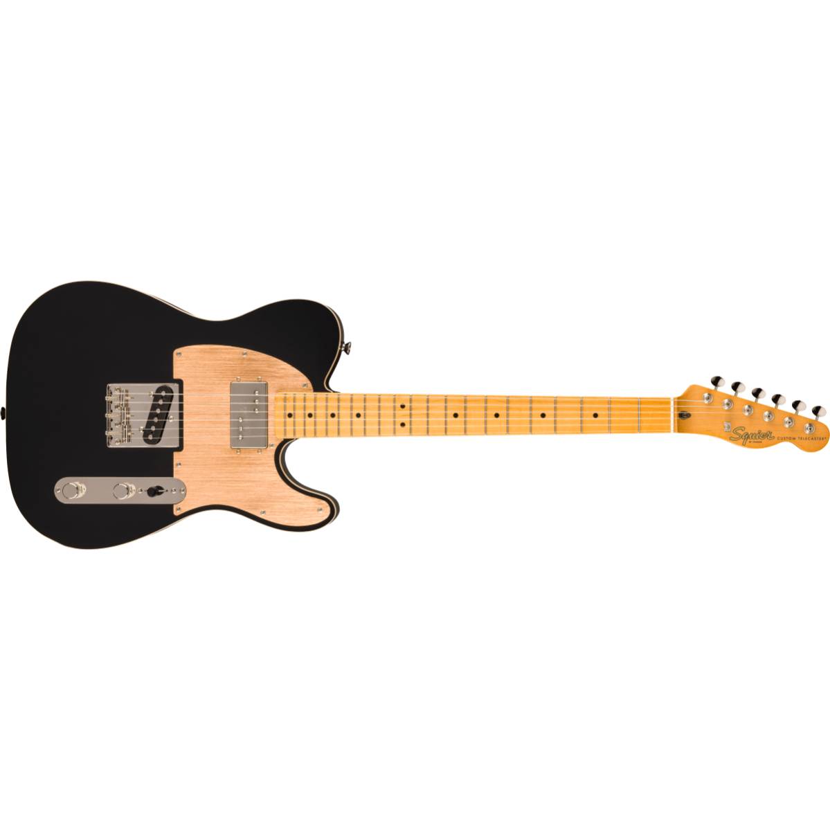 Fender Squier FSR Classic Vibe 60s Custom Telecaster SH Wide Range Electric Guitar Black w/ Gold Anodized Pickguard - 0374049506
