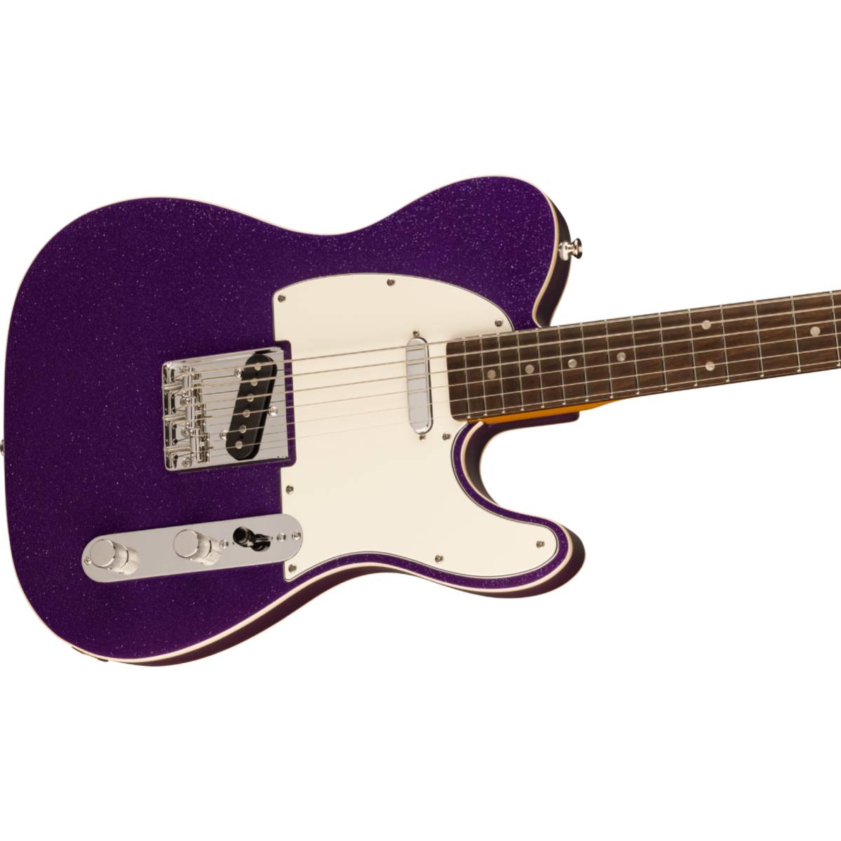 Fender Squier FSR Classic Vibe Baritone Custom Telecaster Electric Guitar Purple Sparkle w/ Parchment Pickguard - 0374042514