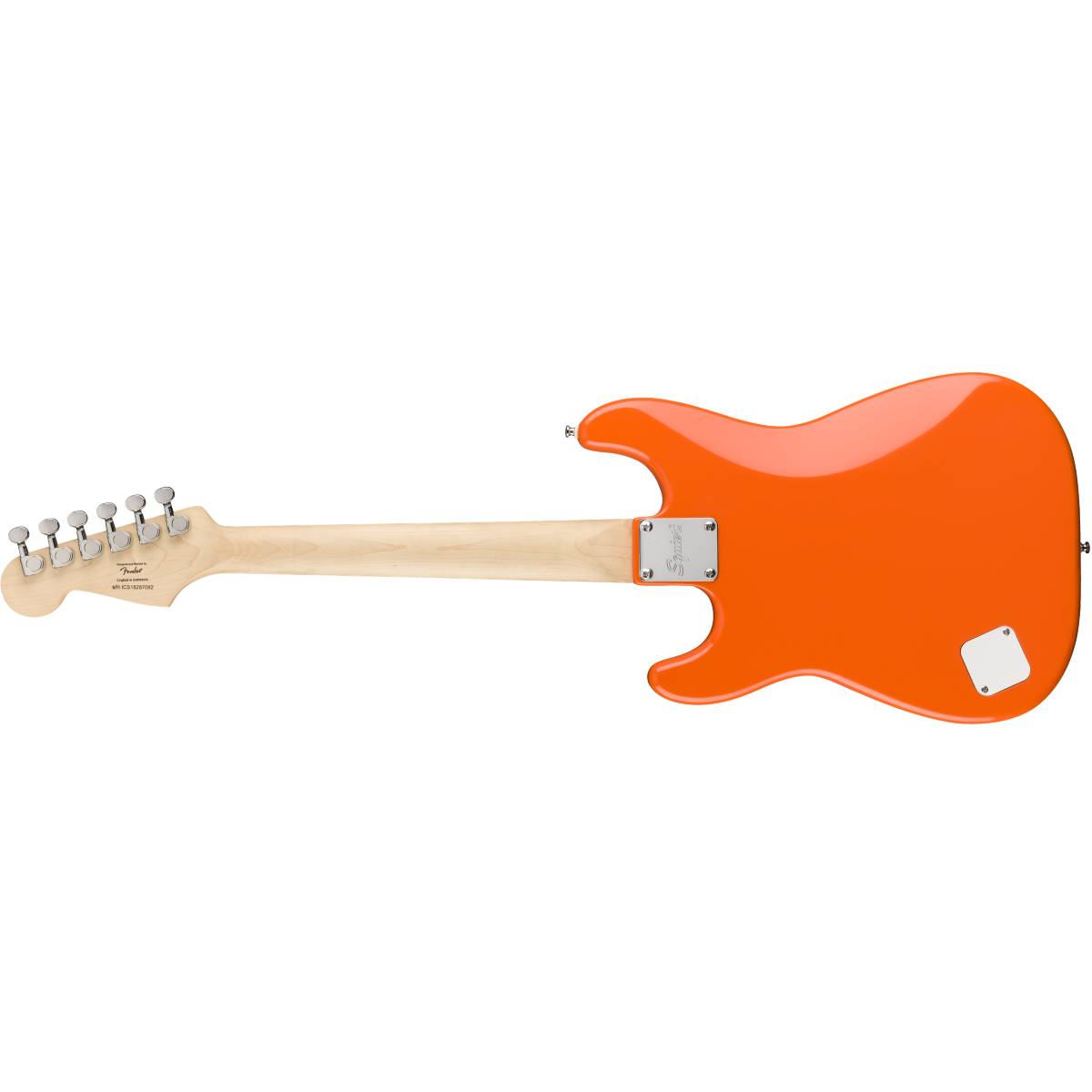 Fender Squier FSR Mini Stratocaster Electric Guitar Competition Orange w/ White Pickguard - 0370121596