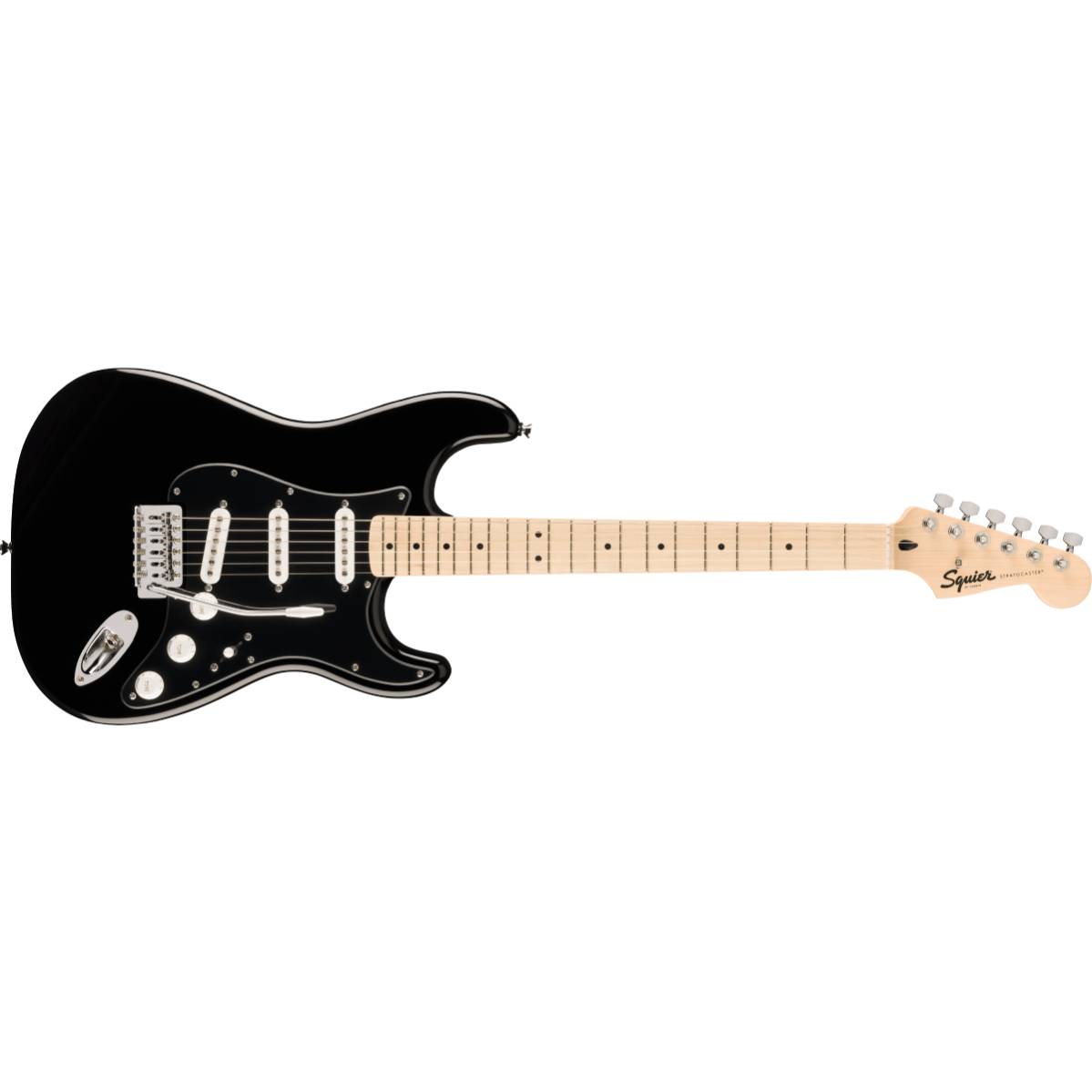 Fender Squier FSR Sonic Stratocaster Electric Guitar Black w/ Black Pickguard - 0373154506