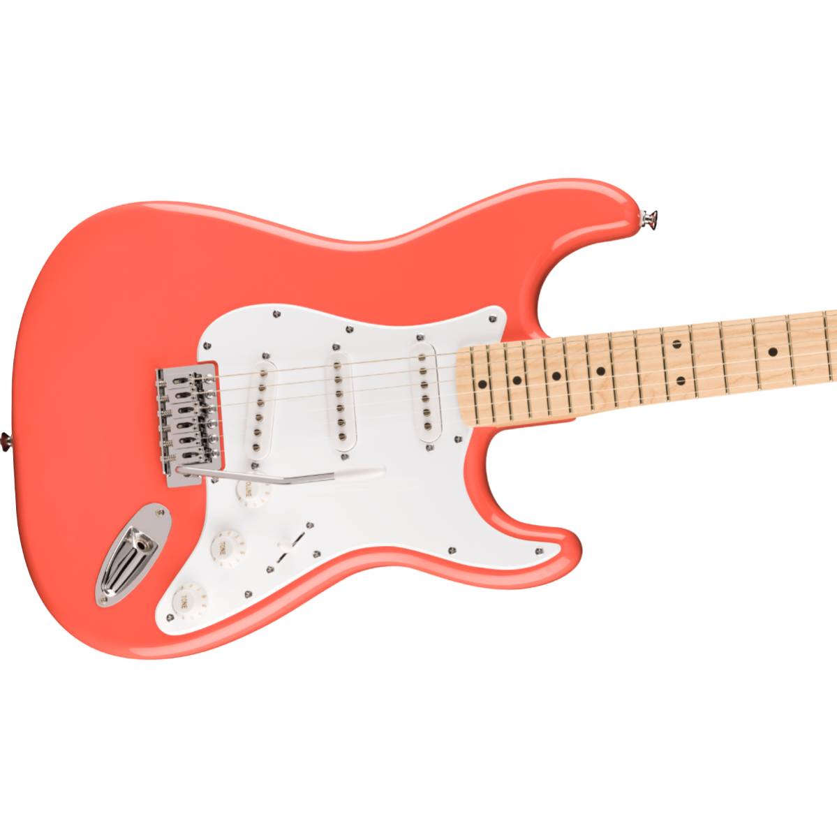 Fender Squier FSR Sonic Stratocaster Electric Guitar Tahitian Coral w/ White Pickguard - 0373152511
