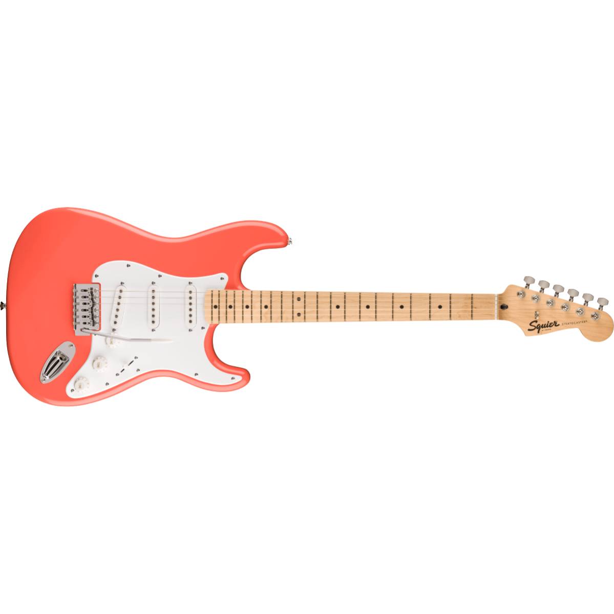 Fender Squier FSR Sonic Stratocaster Electric Guitar Tahitian Coral w/ White Pickguard - 0373152511