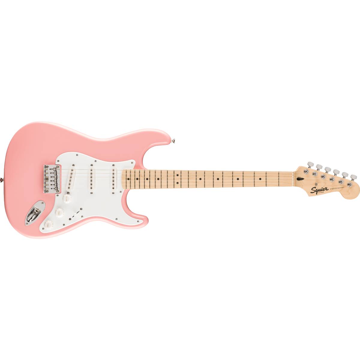 Fender Squier FSR Sonic Stratocaster HT Electric Guitar Shell Pink w/ White Pickguard - 0373252556