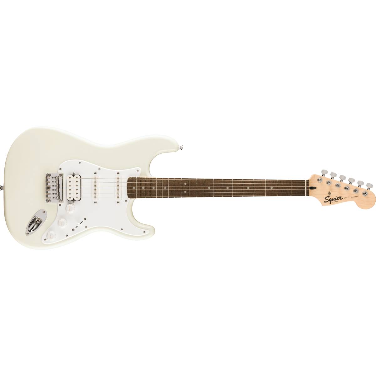 Fender Squier FSR Sonic Stratocaster HT HSS Arctic White Electric Guitar w/ White Pickguard - 0373350580