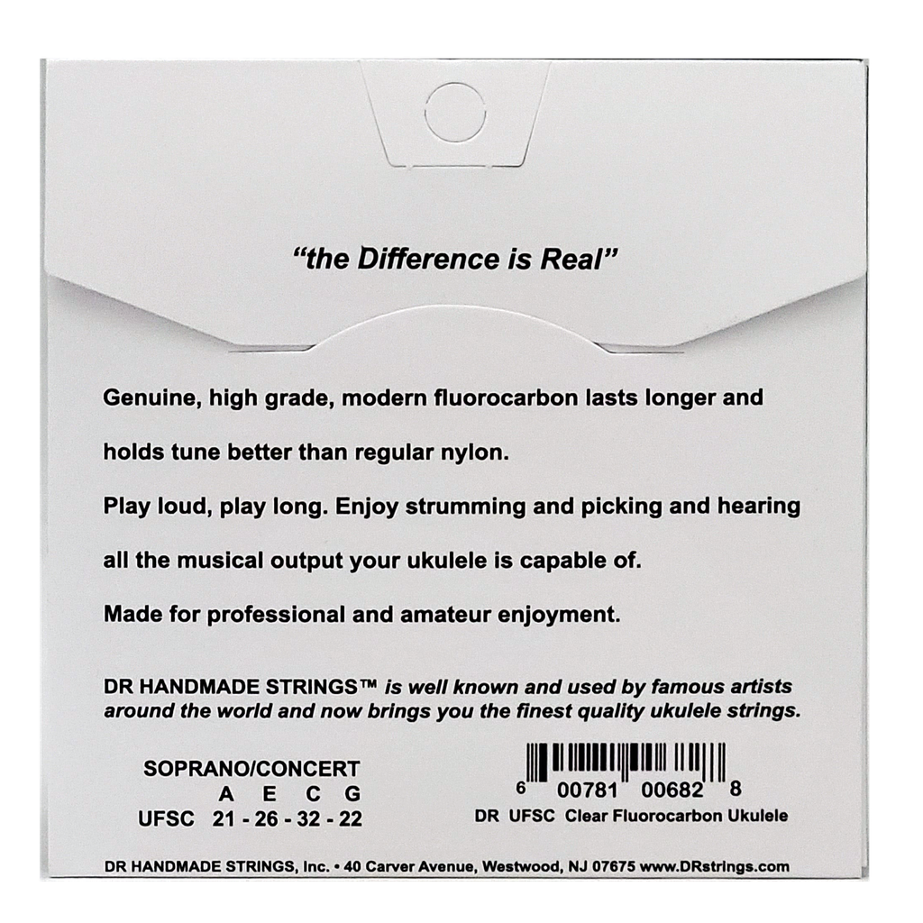 DR Moonbeam UFSC Clear Fluorocarbon Soprano/Concert Ukulele Strings