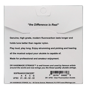 DR Moonbeam UFSC Clear Fluorocarbon Soprano/Concert Ukulele Strings