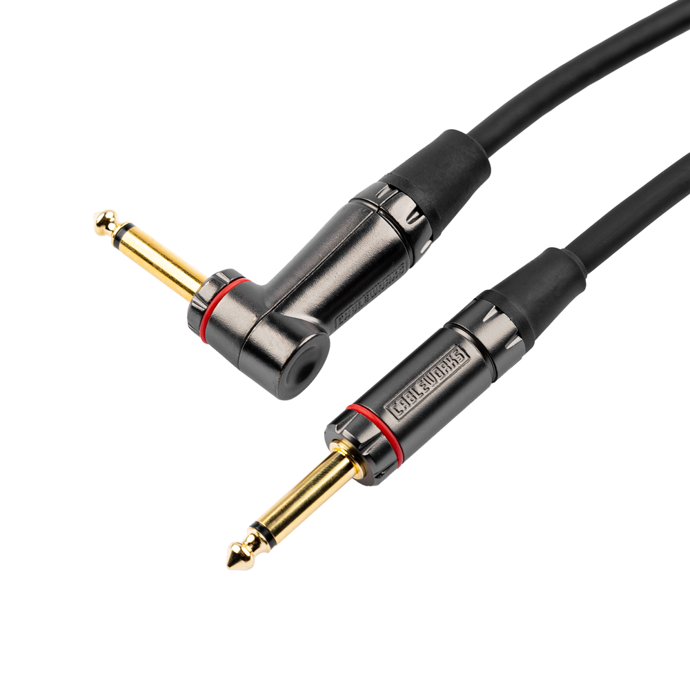 Gator Headliner Series GCWH-INS-20RA Guitar Cable 6m (20ft) Straight to Right Angle Instrument Lead