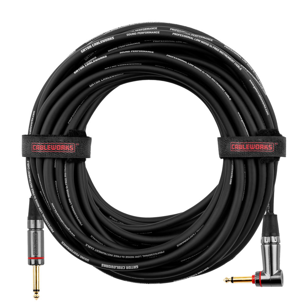 Gator Headliner Series GCWH-INS-10RAQT Guitar Cable 3m (10ft) Straight to Right Angle Quiet Instrument Lead