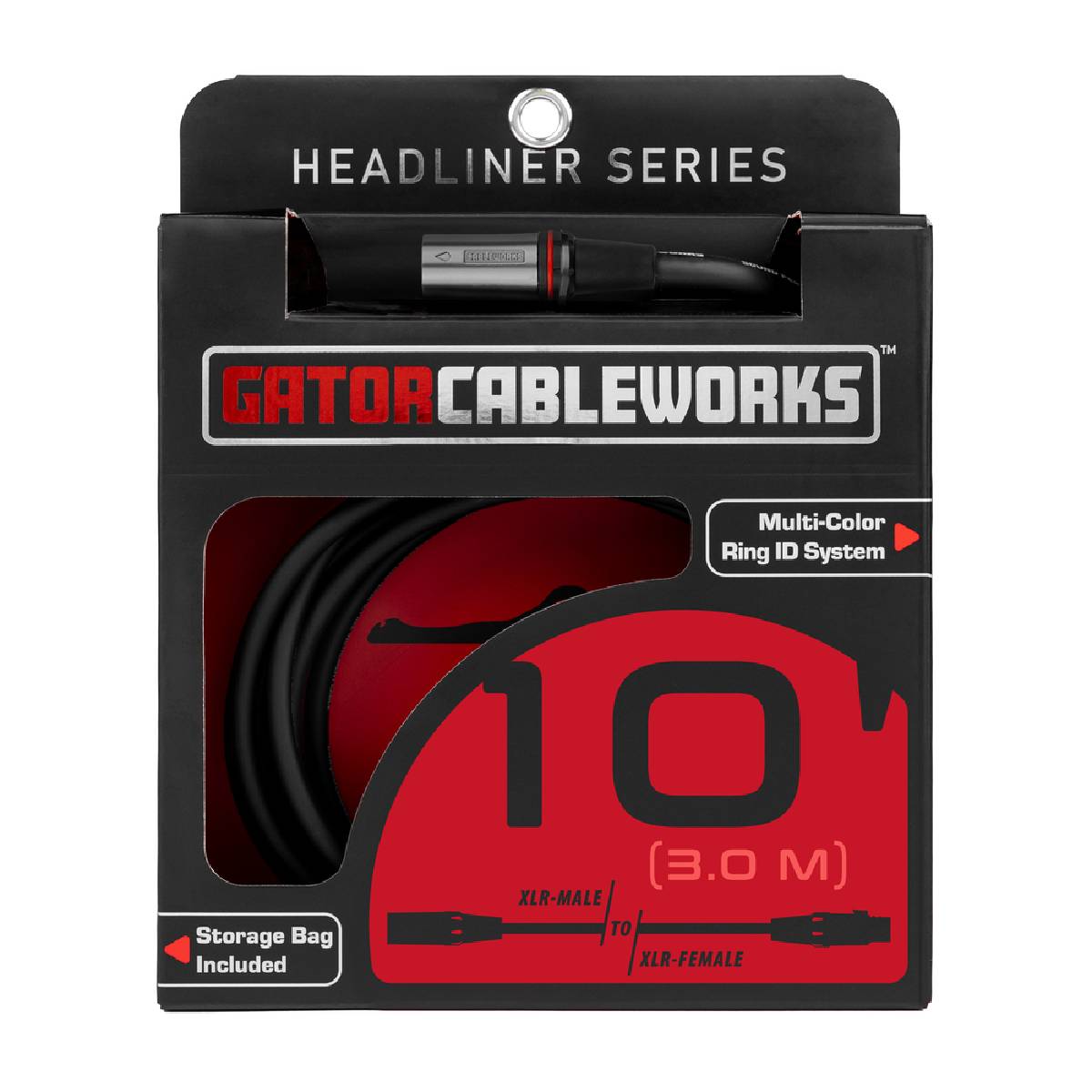 Gator Headliner Series GCWH-XLR-10 Microphone Cable 3m (10ft) XLR Mic Lead