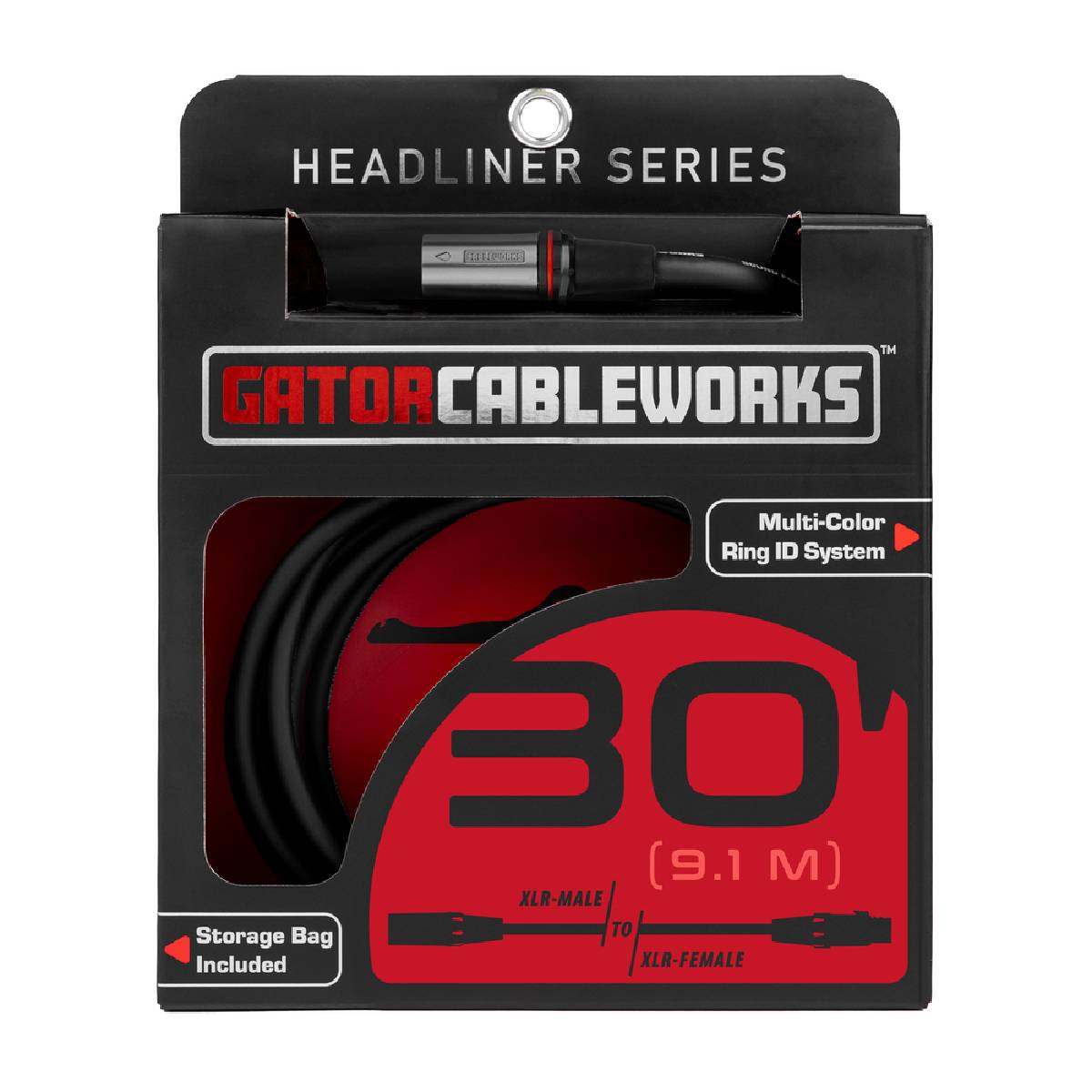 Gator Headliner Series GCWH-XLR-30 Microphone Cable 9m (30ft) XLR Mic Lead