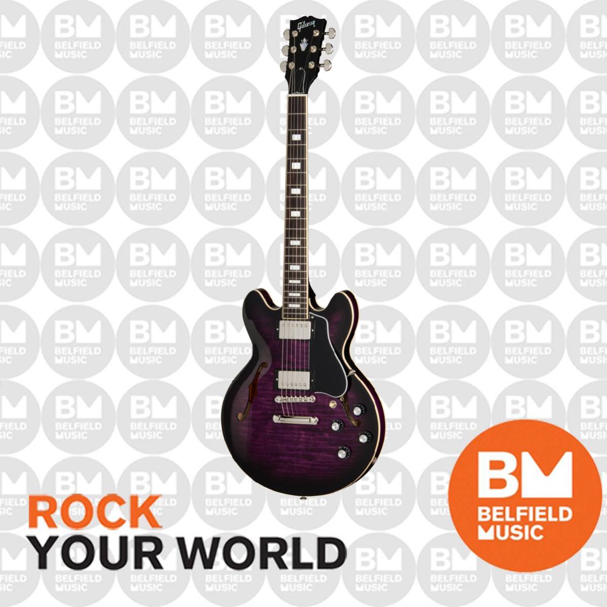 Gibson ES-339 Figured Electric Guitar Dark Purple Burst - ES39F00PUNH1