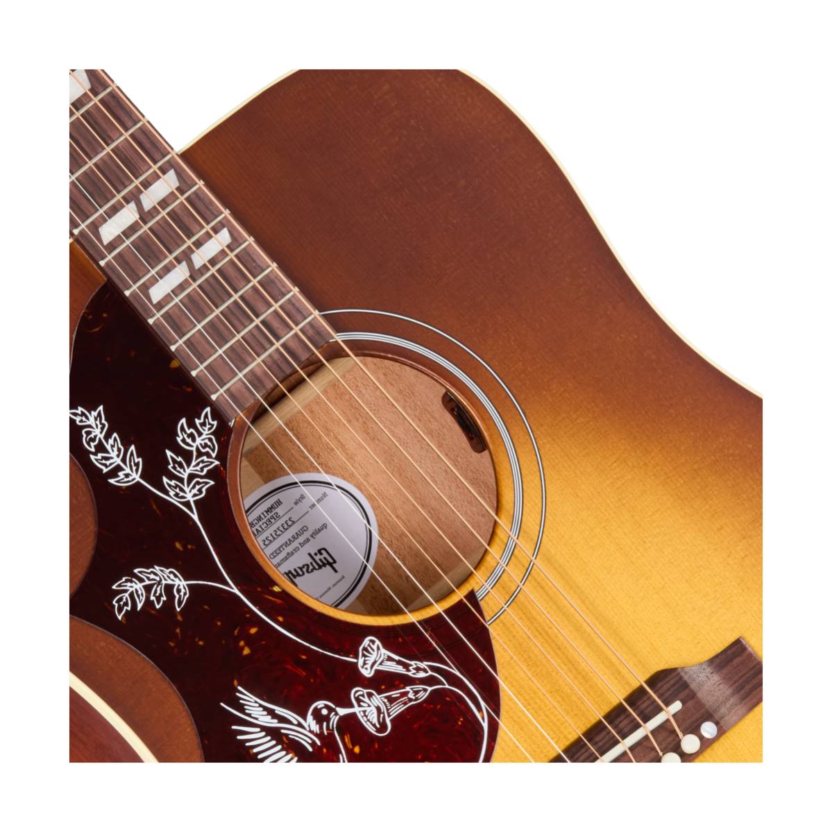 Gibson Hummingbird Special Acoustic Guitar Left Handed Satin Honey Burst - MCSSHBSPCHBL
