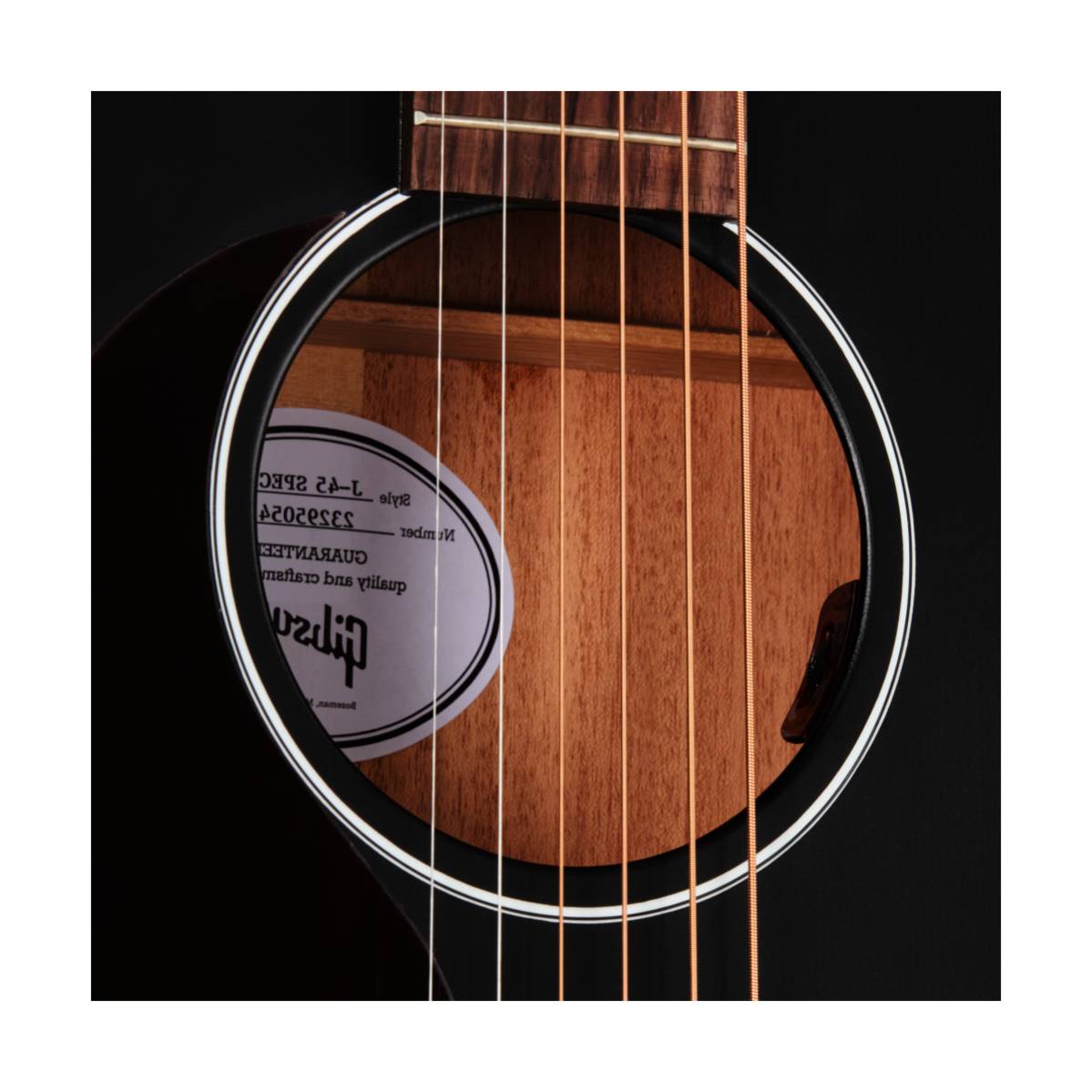 Gibson J-45 Special Acoustic Guitar Left Handed Satin Ebony - MCRS45SPCEBL