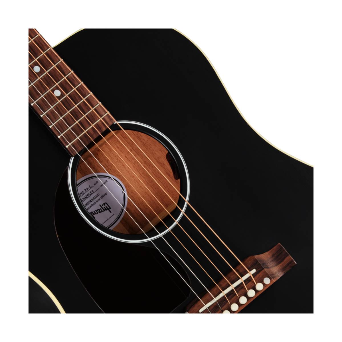 Gibson J-45 Special Acoustic Guitar Left Handed Satin Ebony - MCRS45SPCEBL
