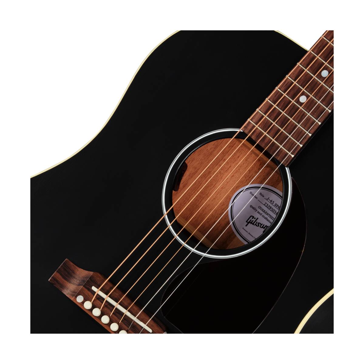 Gibson J-45 Special Acoustic Guitar Satin Ebony - MCRS45SPCEB