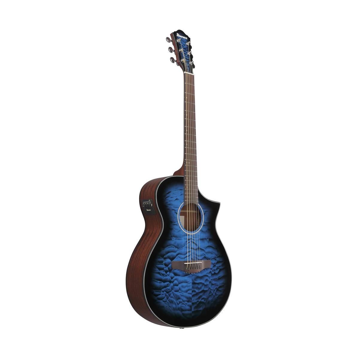 Ibanez AEWC16QA Acoustic Guitar Transparent Blue Sunburst High Gloss w/ Pickup
