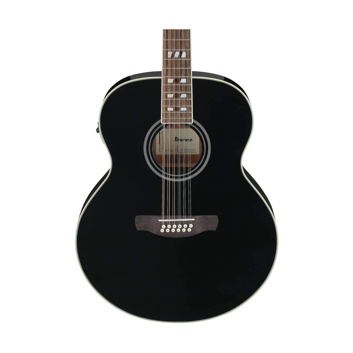 Ibanez AJ7012M1E Acoustic Guitar 12-String Black High Gloss w/ Pickup