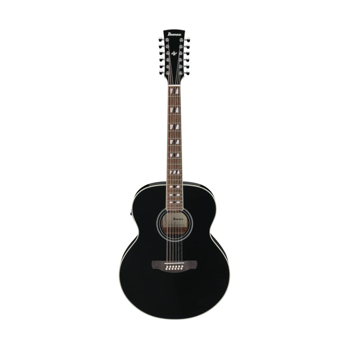 Ibanez AJ7012M1E Acoustic Guitar 12-String Black High Gloss w/ Pickup