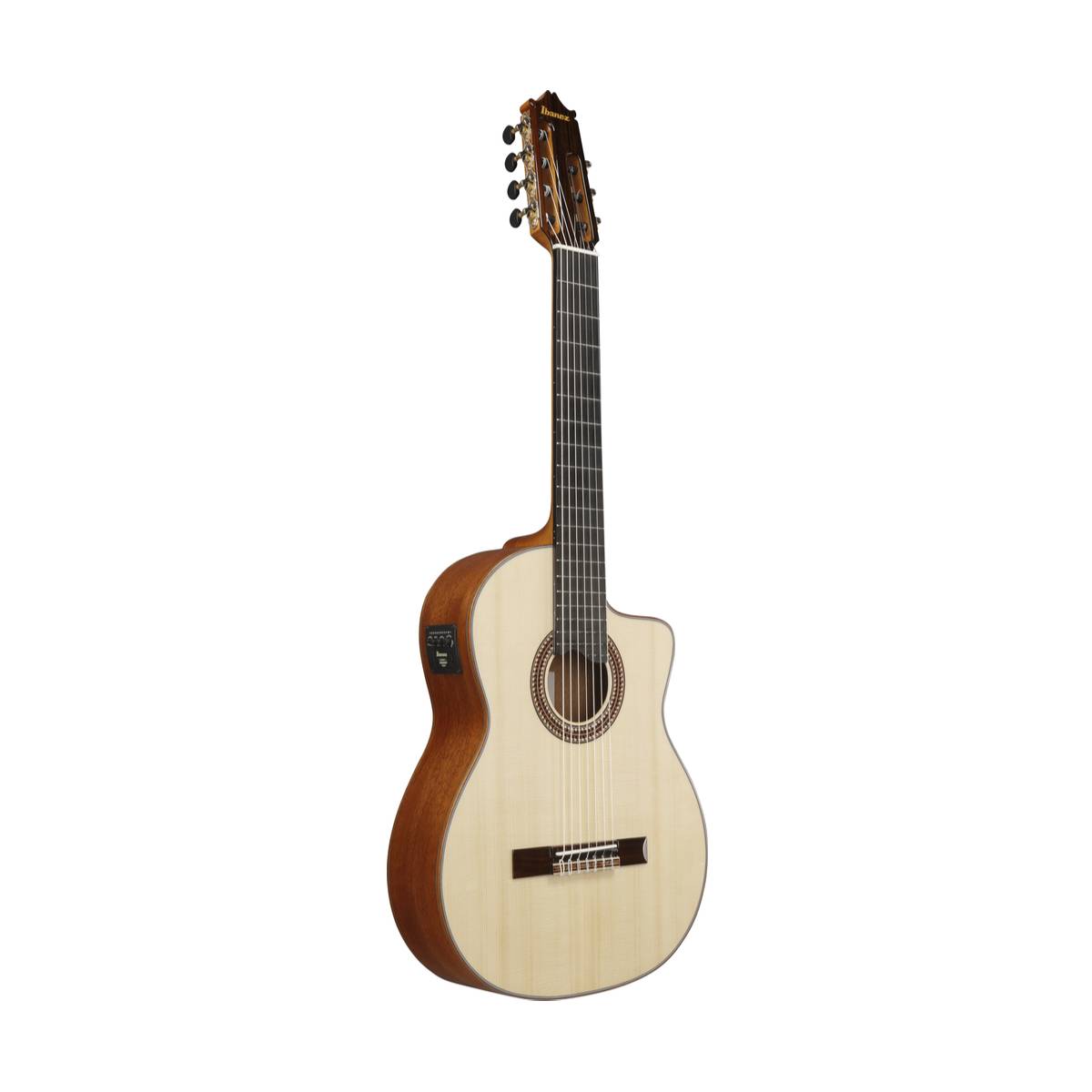 Ibanez GA3007CE Classical Nylon Acoustic Guitar 7-String Natural High Gloss w/ Pickup & Cutaway