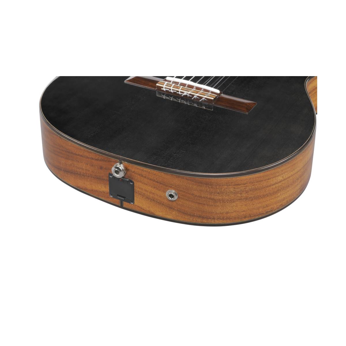 Ibanez GA360TCE Classical Nylon Acoustic Guitar Transparent Black High Gloss w/ Pickup & Cutaway