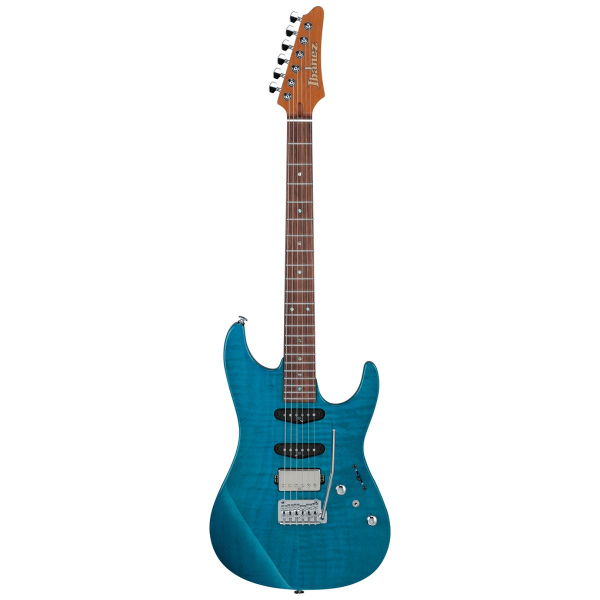 Ibanez MMN1 Martin Miller Signature Electric Guitar Transparent Aqua Blue w/ Duncan Pickups