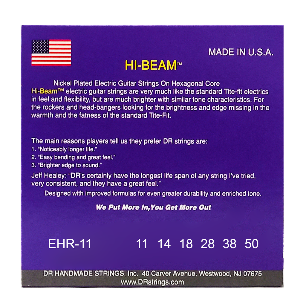 DR HI-BEAM EHR-11 Nickel Plated Electric Guitar Strings: Heavy 11-50