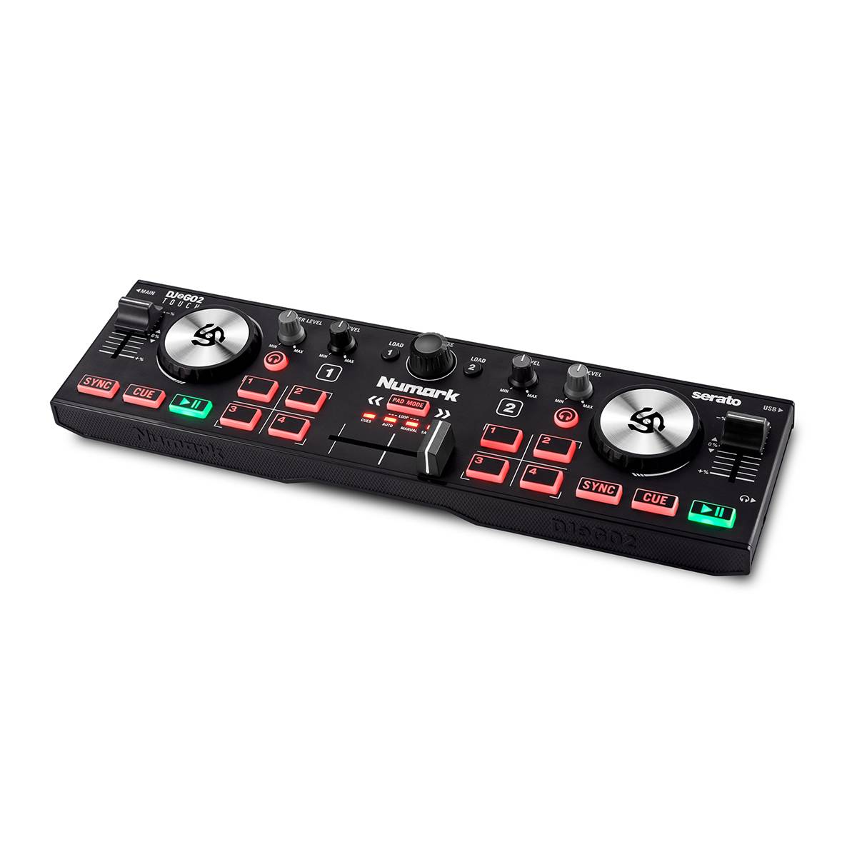 Numark DJ2GO2 Touch Pocket DJ Controller w/ Capacitive Touch Jog Wheels
