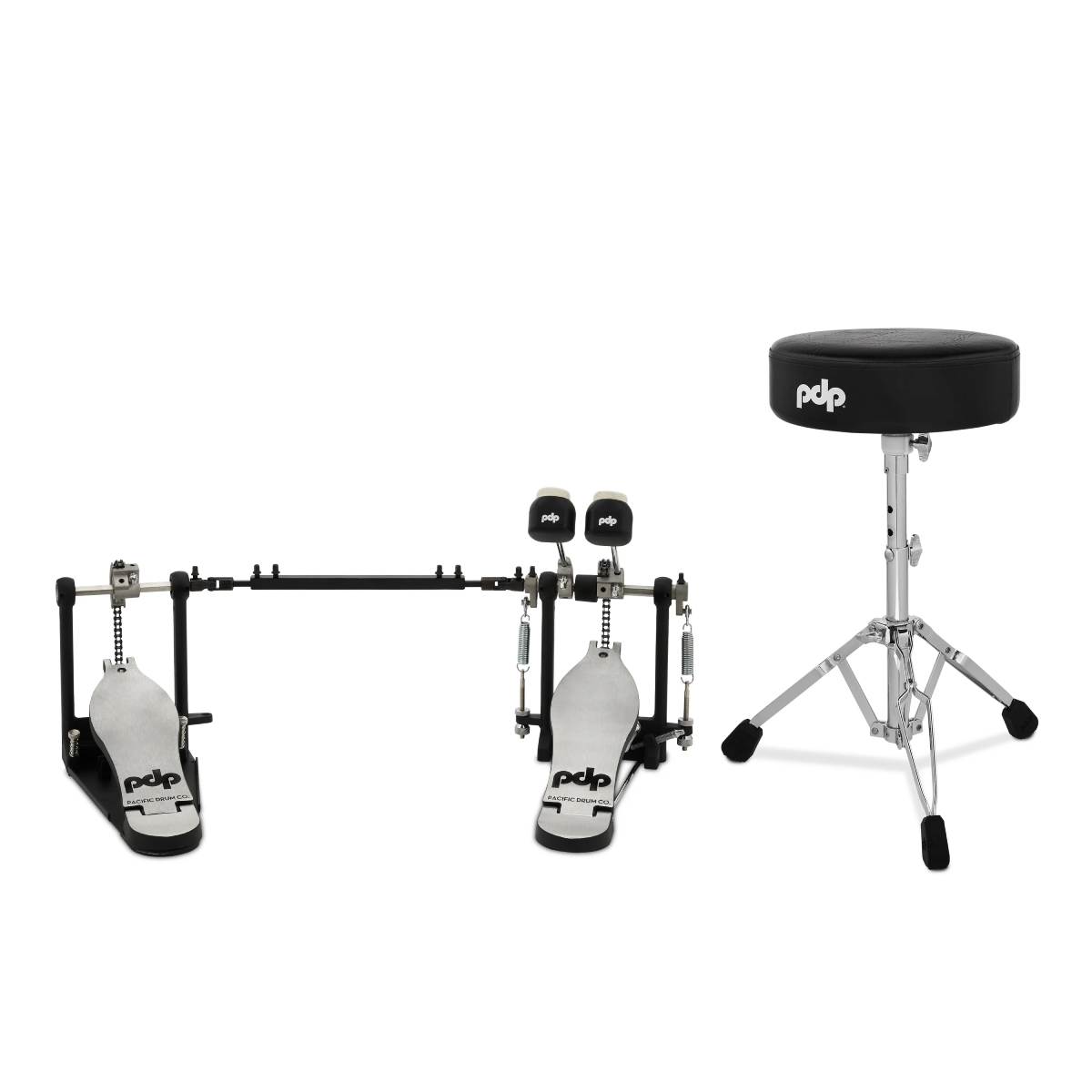 PDP Drums 700 Series Hardware Pack 2-Piece - PDDP712 Double Kick Pedal &amp; PDDT710RB Stool