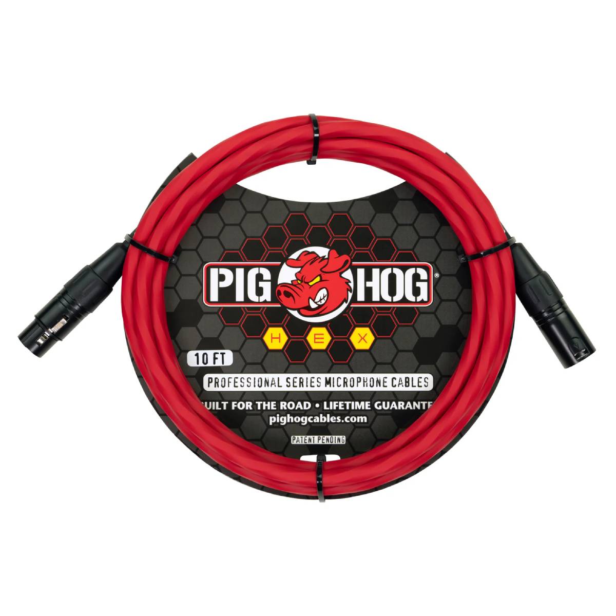Pig Hog Hex Series Microphone Cable 3m (10ft) XLR Lead - Candy Apple Red - PHMH10CA