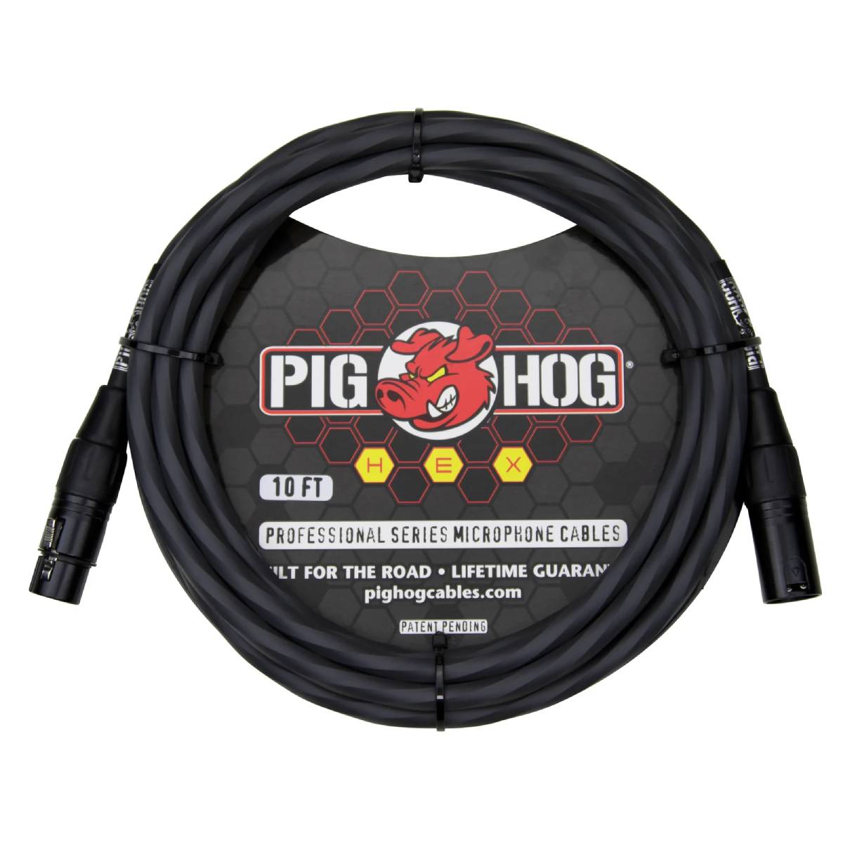 Pig Hog Hex Series Microphone Cable 3m (10ft) XLR Lead - Grey - PHMH10GR