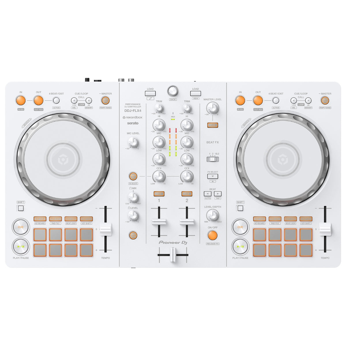 Pioneer DDJ-FLX4-W DJ Controller 2-Channel for Rekordbox & Serato DJ Pro DDJFLX4 - White