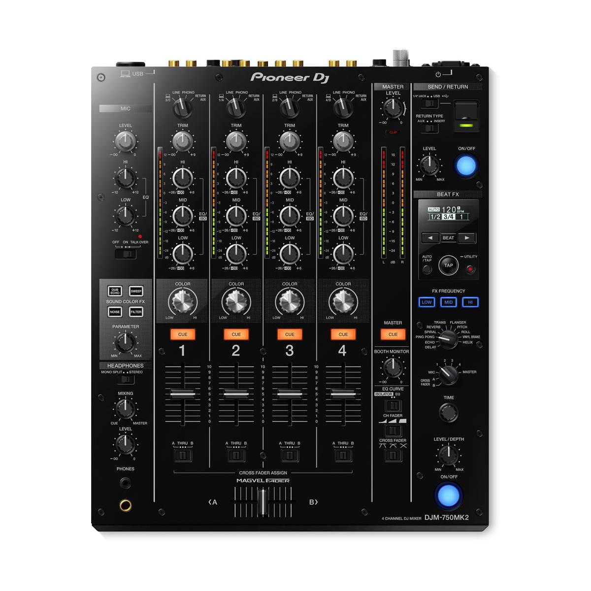 Pioneer DJ DJM750 MK2 4-Channel DJ Mixer w/ Club DNA (Black)