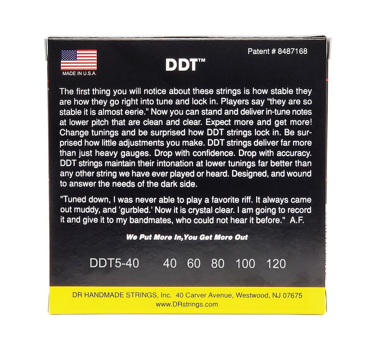 DR DDT DDT5-40 Drop Down Tuning Bass Guitar Strings: 5-String Light 40-120