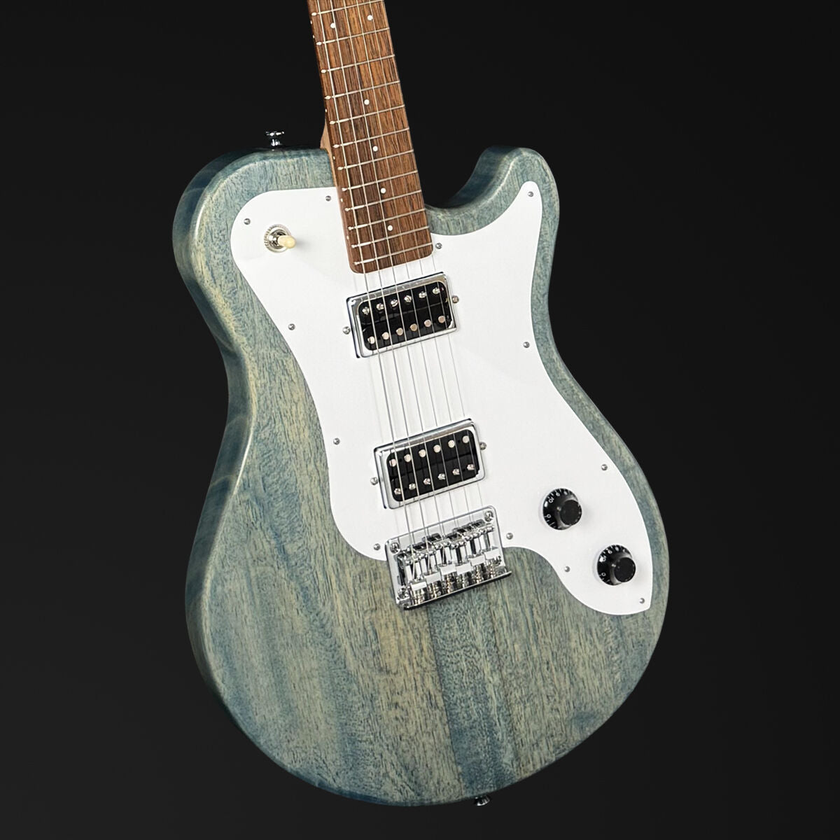 Pratley DVR Single Cutaway Electric Guitar Solid QLD Blue Fig Body Denim Blue