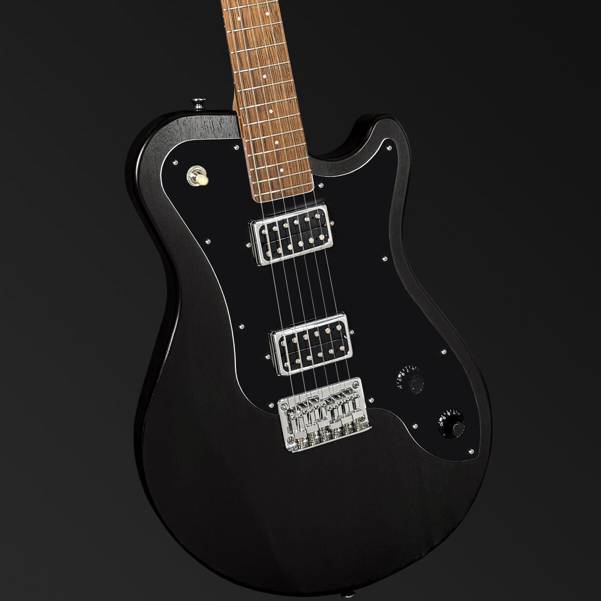 Pratley DVR Single Cutaway Electric Guitar Solid QLD Blue Fig Body Natural Black