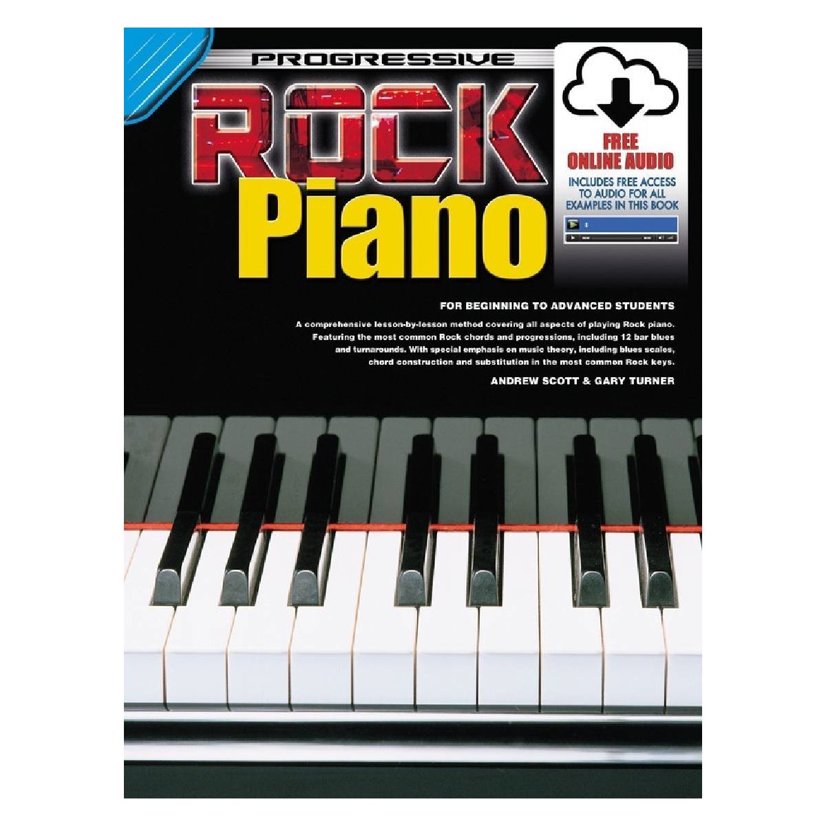 Progressive Books 72628 Rock Piano Book w/ Online Media & Audio
