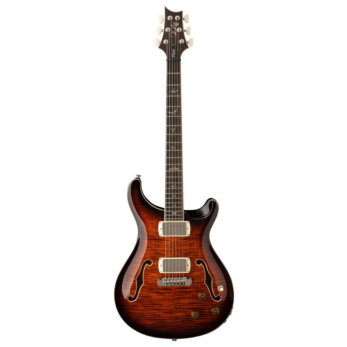 PRS Paul Reed Smith SE Hollowbody II Piezo Electric Guitar Orange Tiger Smokeburst