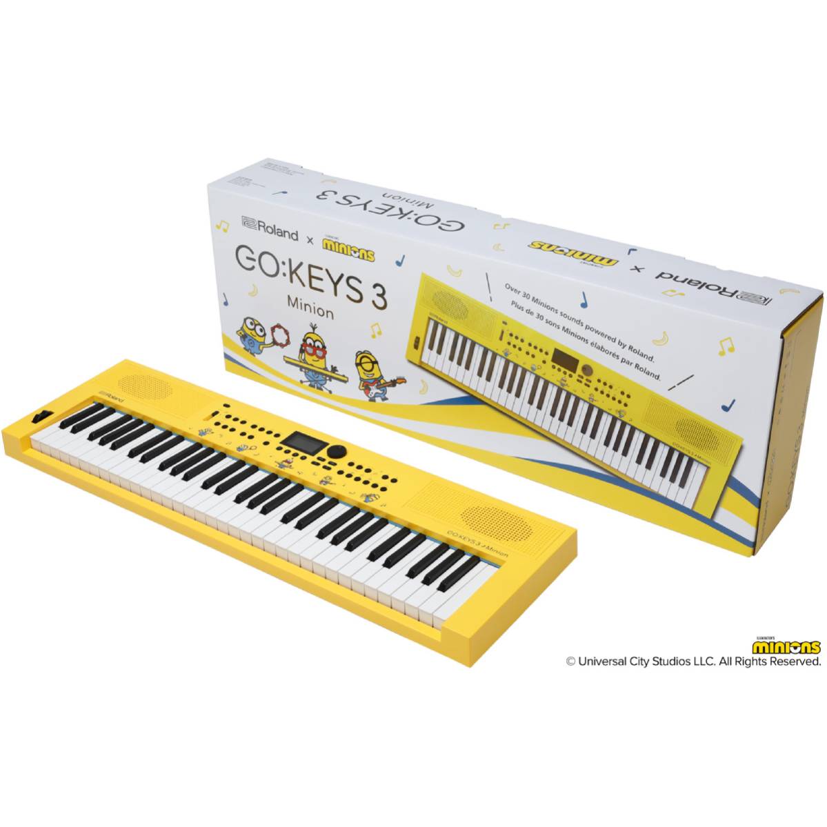 Roland X Minions GO:KEYS 3 61-Key Portable Music Creation Keyboard - Special Edition Banana Yellow