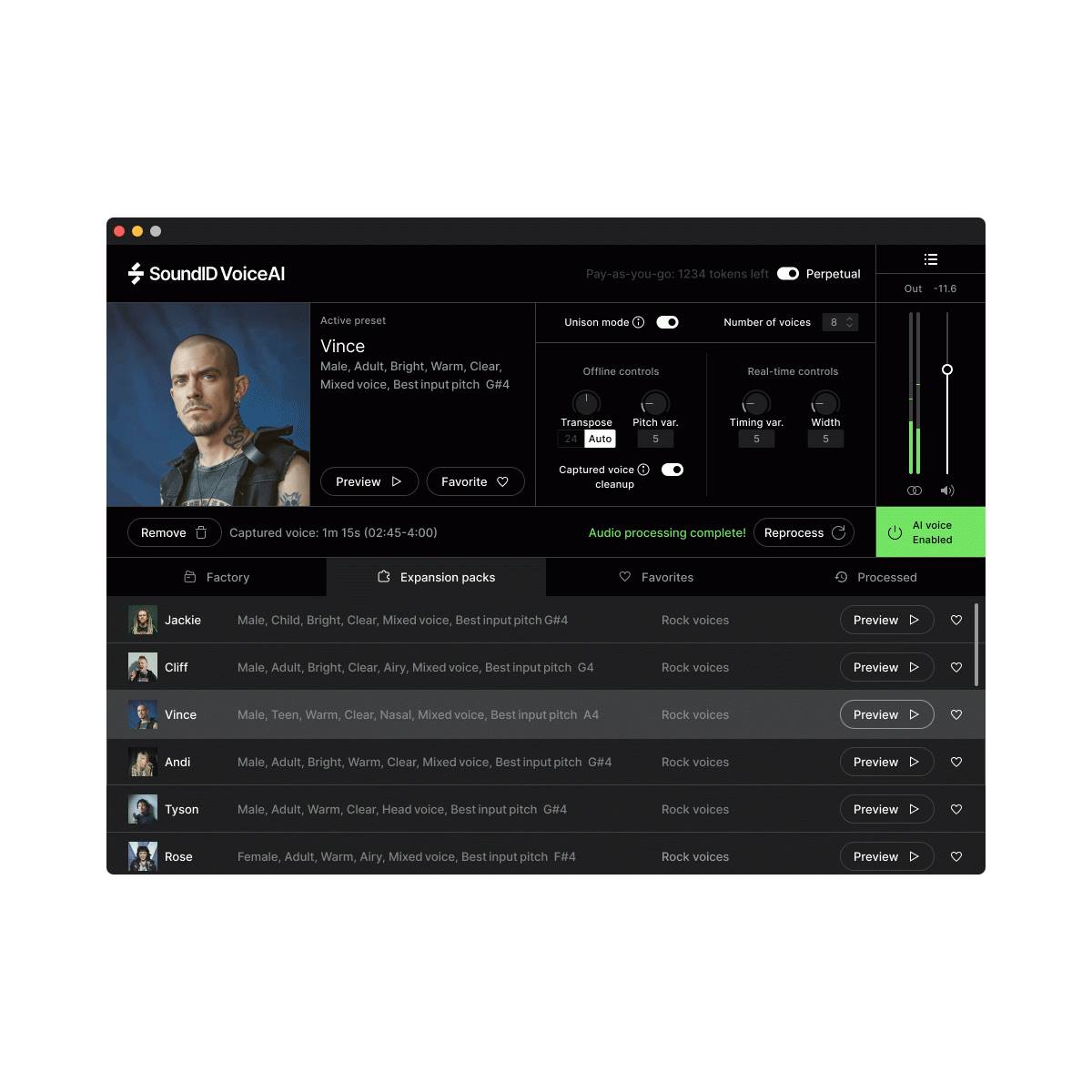 Sonarworks SoundID VoiceAI - Rock Voices Expansion