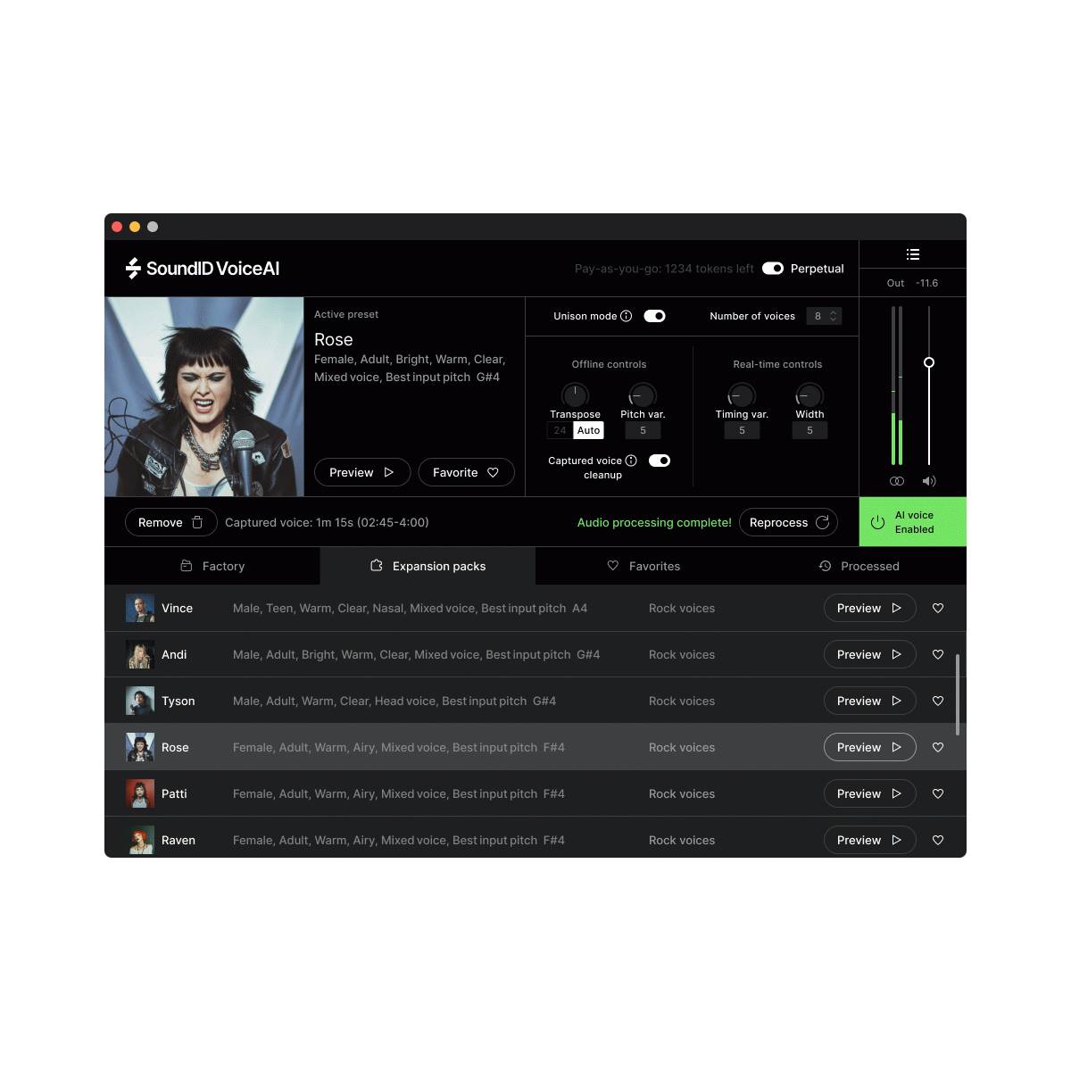 Sonarworks SoundID VoiceAI - Rock Voices Expansion