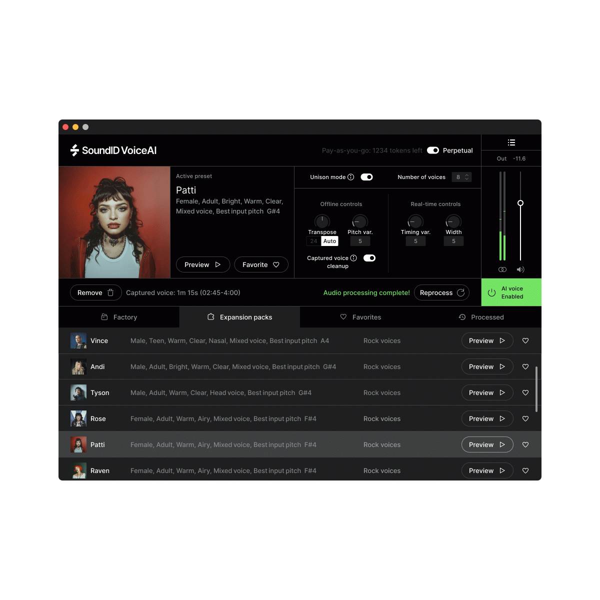 Sonarworks SoundID VoiceAI - Rock Voices Expansion